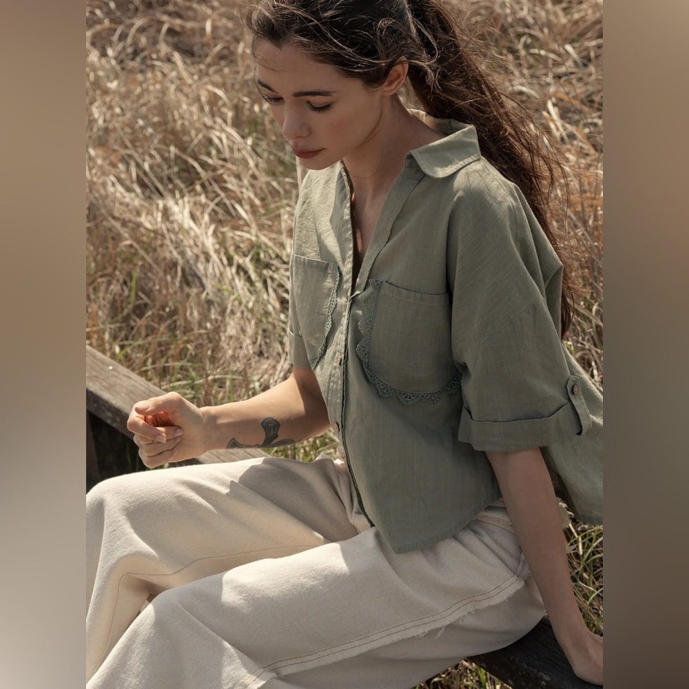 Olive Green Women's Blouse